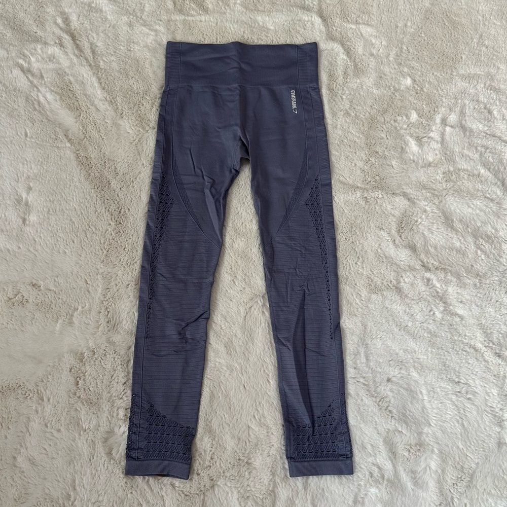 Gymshark periwinkle/ lavender blue energy + seamless full length leggings